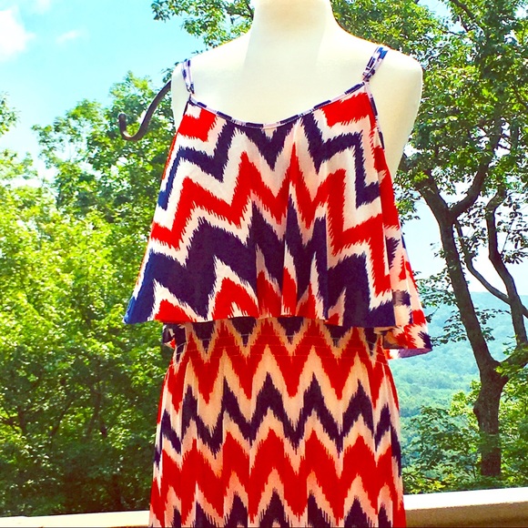 ♥️NWT Chevron Print Maxi Dress Sz. XL - Picture 4 of 6